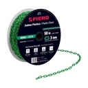 Metro de cadena de 3 mm de plástico verde, carrete de 50 m CAPL-3V
