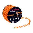 Metro de cadena de 8 mm de plástico naranja, carrete de 25 m CAPL-8A