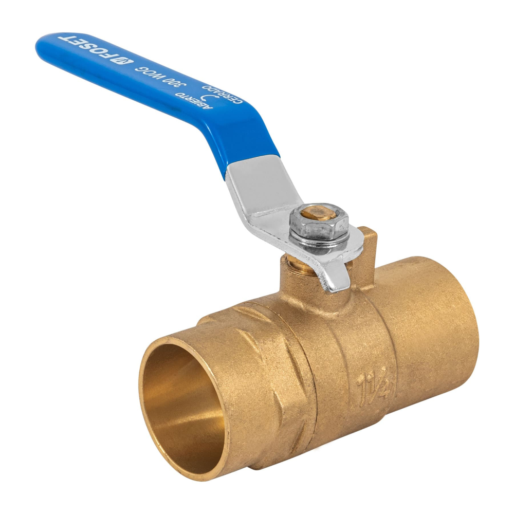 Válvula de esfera de latón, soldable 1-1/4', FOSET ESSO-1-1/4