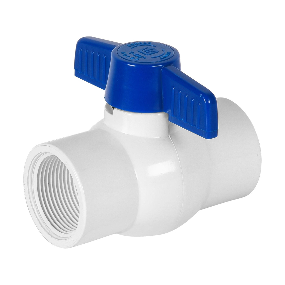 Válvula esfera de PVC 1-1/4' roscable, FOSET PVC-ES-1-1/4R