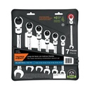 Juego de 7 llaves combinadas mm con matraca flexible JC-7XFM
