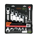 Juego de 7 llaves combinadas std con matraca flexible JC-7XFP