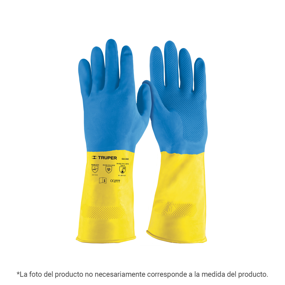 Guantes de látex reforzados para limpieza, XG, Truper GU-334