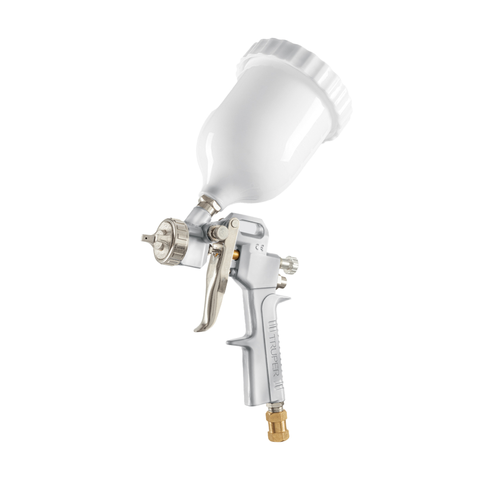 Pistola p/pintar Híbrida vaso plástico,1.3mm, TRUPER PIPI-501