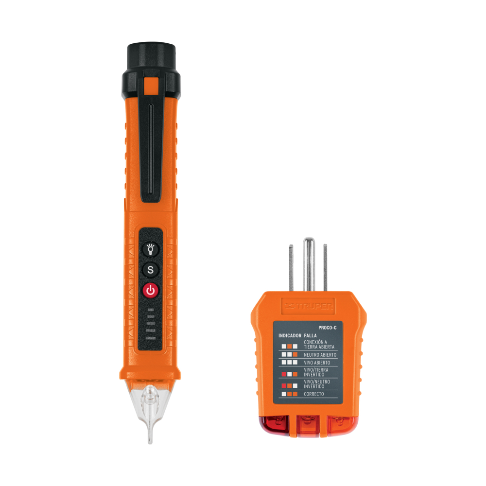 Kit de probadores sin contacto y para tomacorrientes, TRUPER PROVO-5K