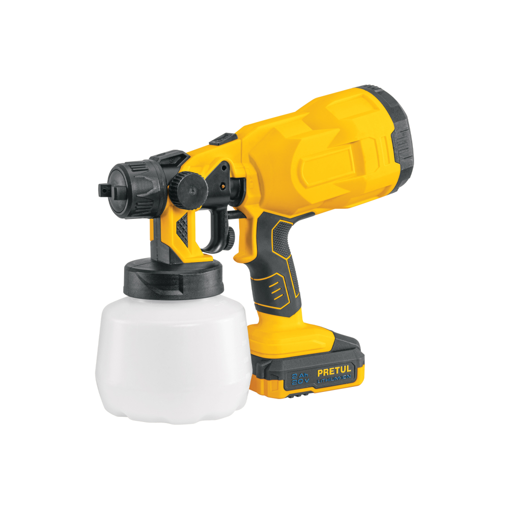 Pistola para pintar, 20V, 1 batería 2Ah, PRETUL PIPI-20P