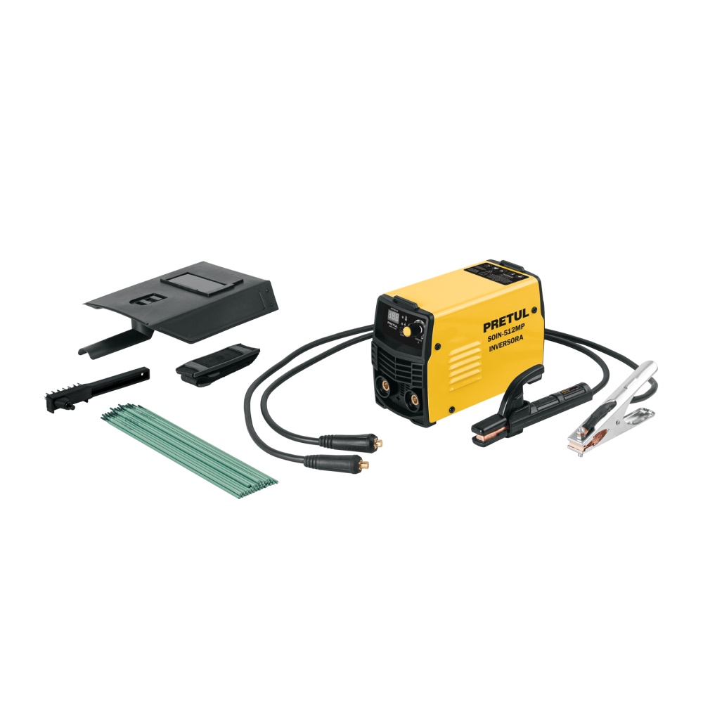 Mini soldadora inversora 120A, 127V, Serie 500, PRETUL SOIN-512MP