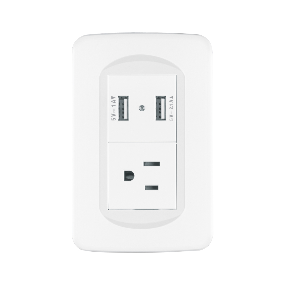 Placa armada 1contacto y 2 puertos USB 1.5 módulos, Toledo COUSB-TB