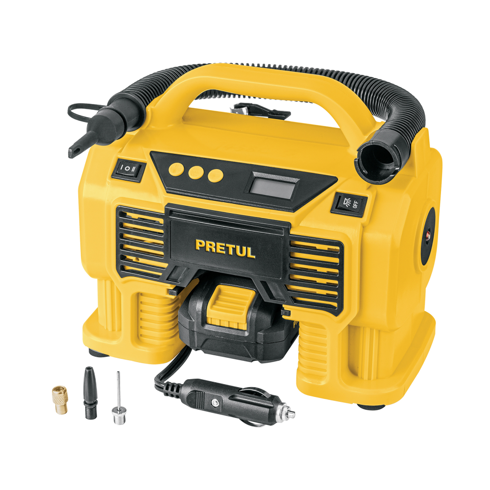 Inflador/soplador para auto, 20V, 1 batería 2Ah, PRETUL COMPI-20P
