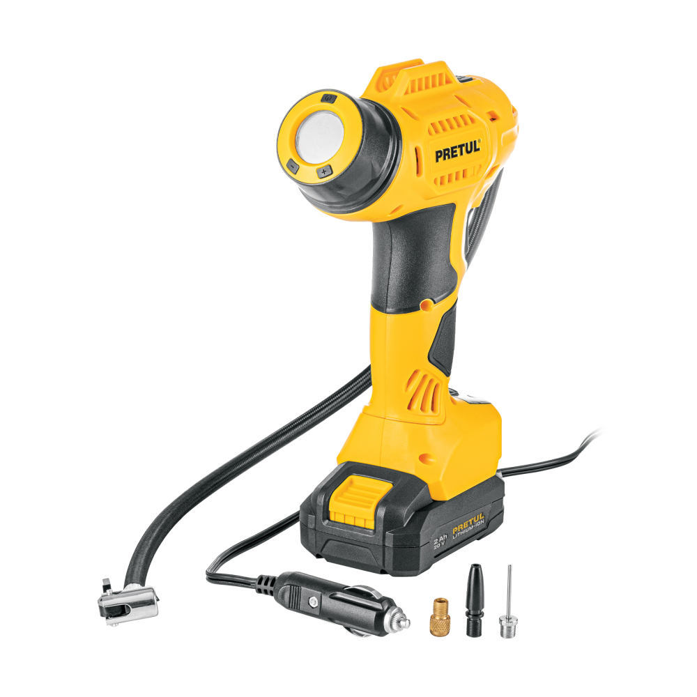 Inflador inalámbrico portátil, 20 V para auto, PRETUL INFI-20P