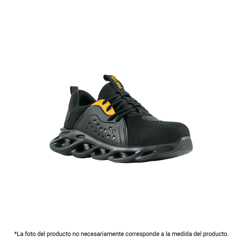Tenis de seguridad #29, casquillo metálico, negros, PRETUL ZC-029TN