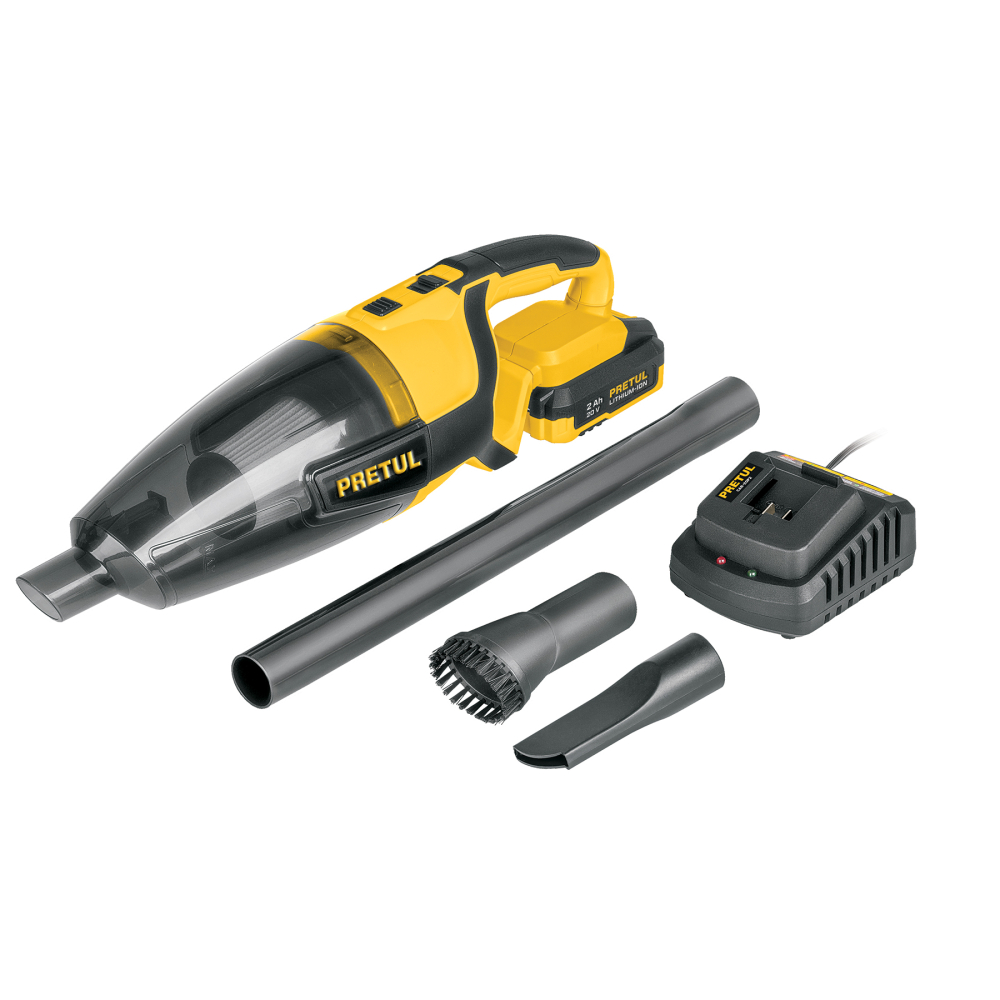 Aspiradora para auto, 20V, 1 batería 2Ah, PRETUL ASI-20P
