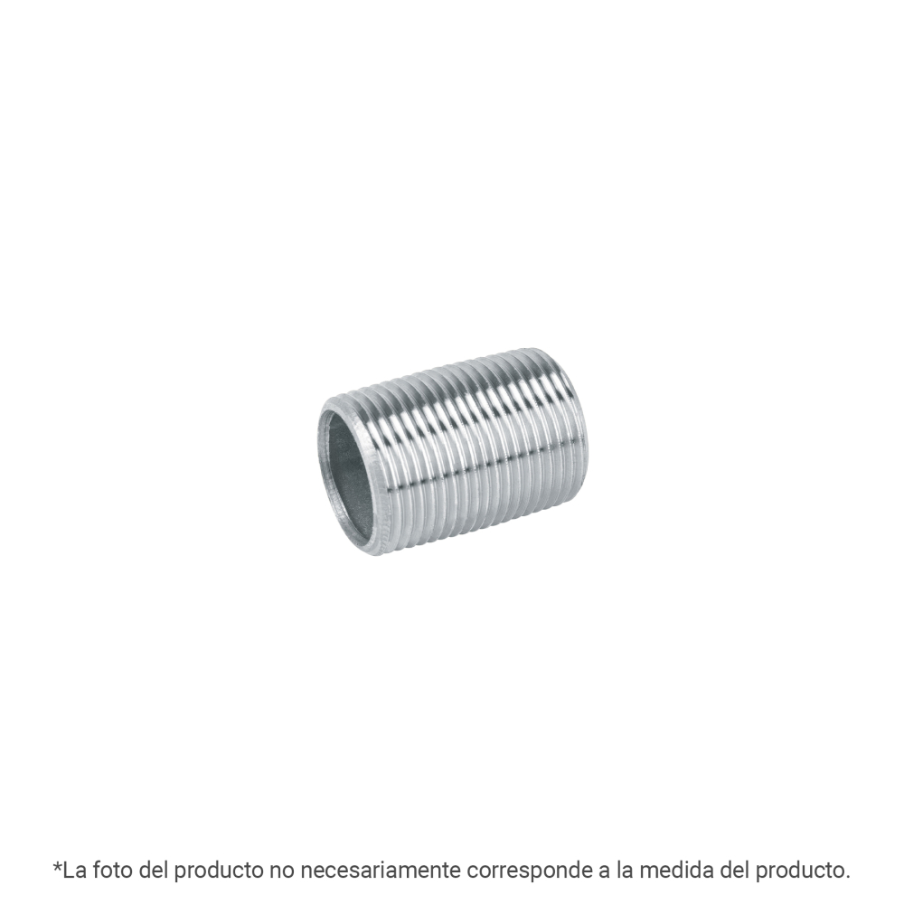 Niple de acero galvanizado 1/4' cuerda corrida, FOSET CG-477