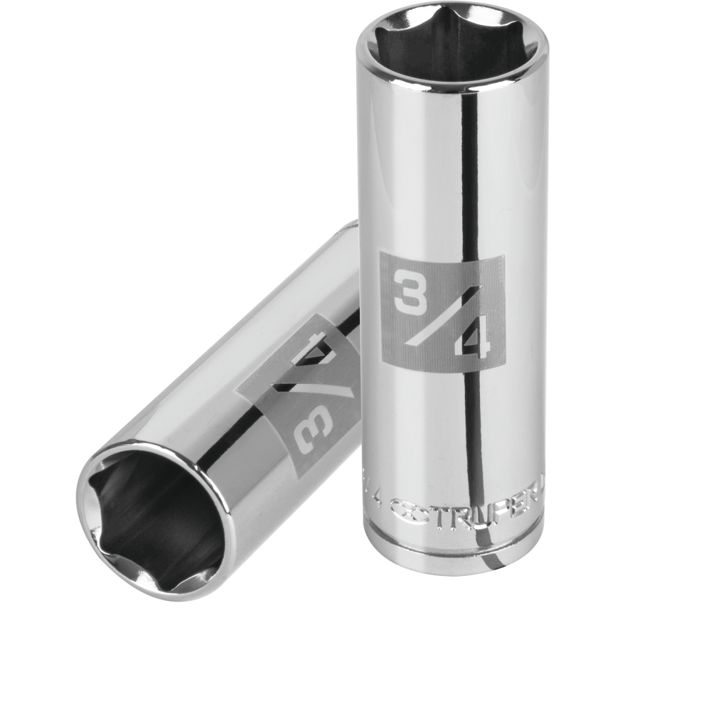 Dado largo de 3/4', 6 puntas, cuadro 1/2', TRUPER D-1224-HL
