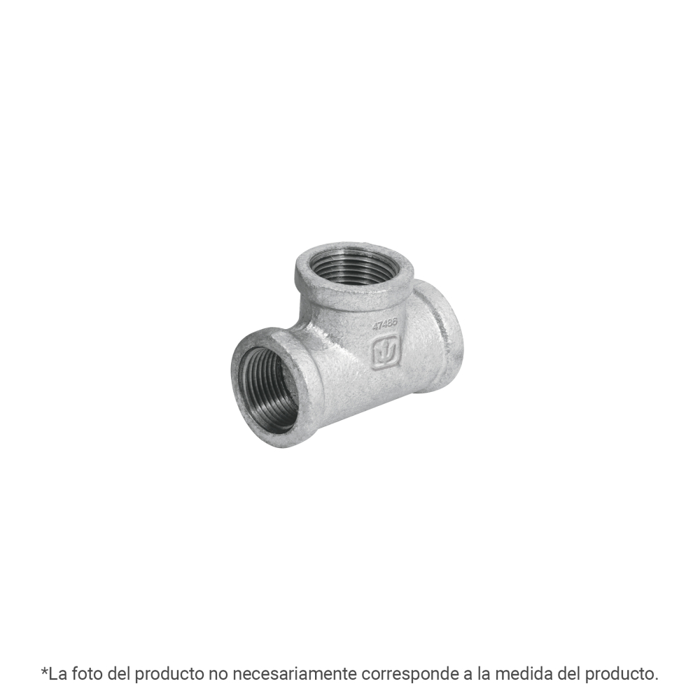 Tee sencilla acero galvanizado 1/4', FOSET CG-807