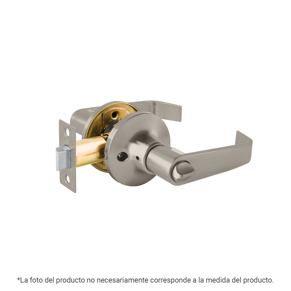 Cerradura manija 'Siena' p/recámara, níquel satinado, HERMEX CEMA-14R