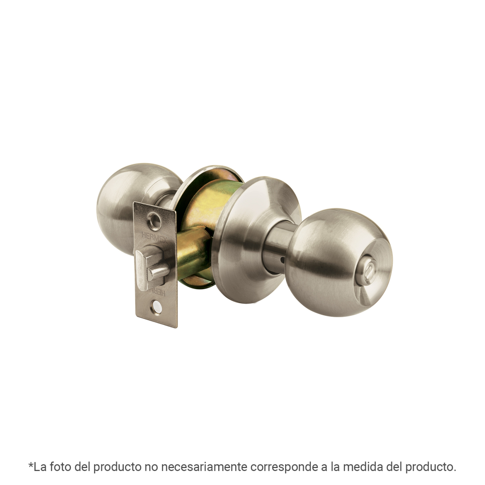 Cerradura tipo esfera para baño, níquel satín, HERMEX CEPO-41B