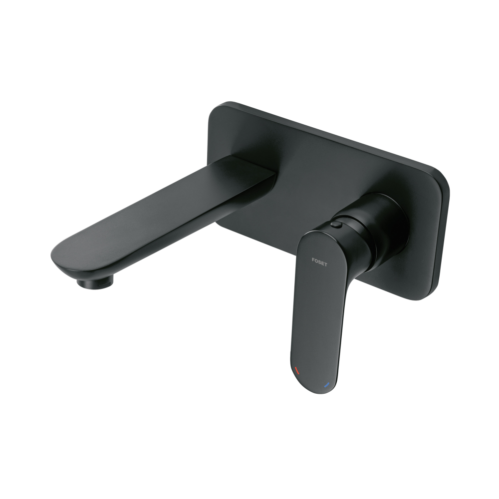 Monomando a pared para lavabo, negro, FOSET RIVIERA RIM-92M