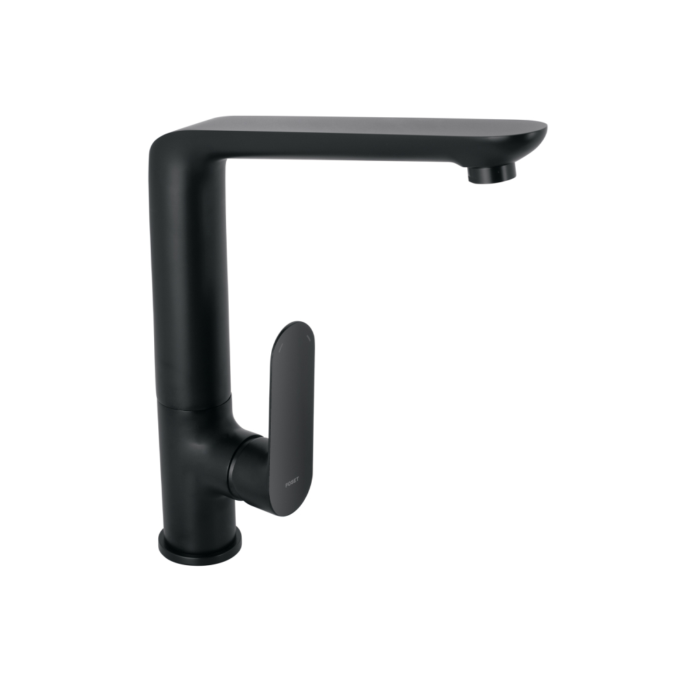 Monomando cuello alto para fregadero, negro, FOSET RIVIERA RIM-83M