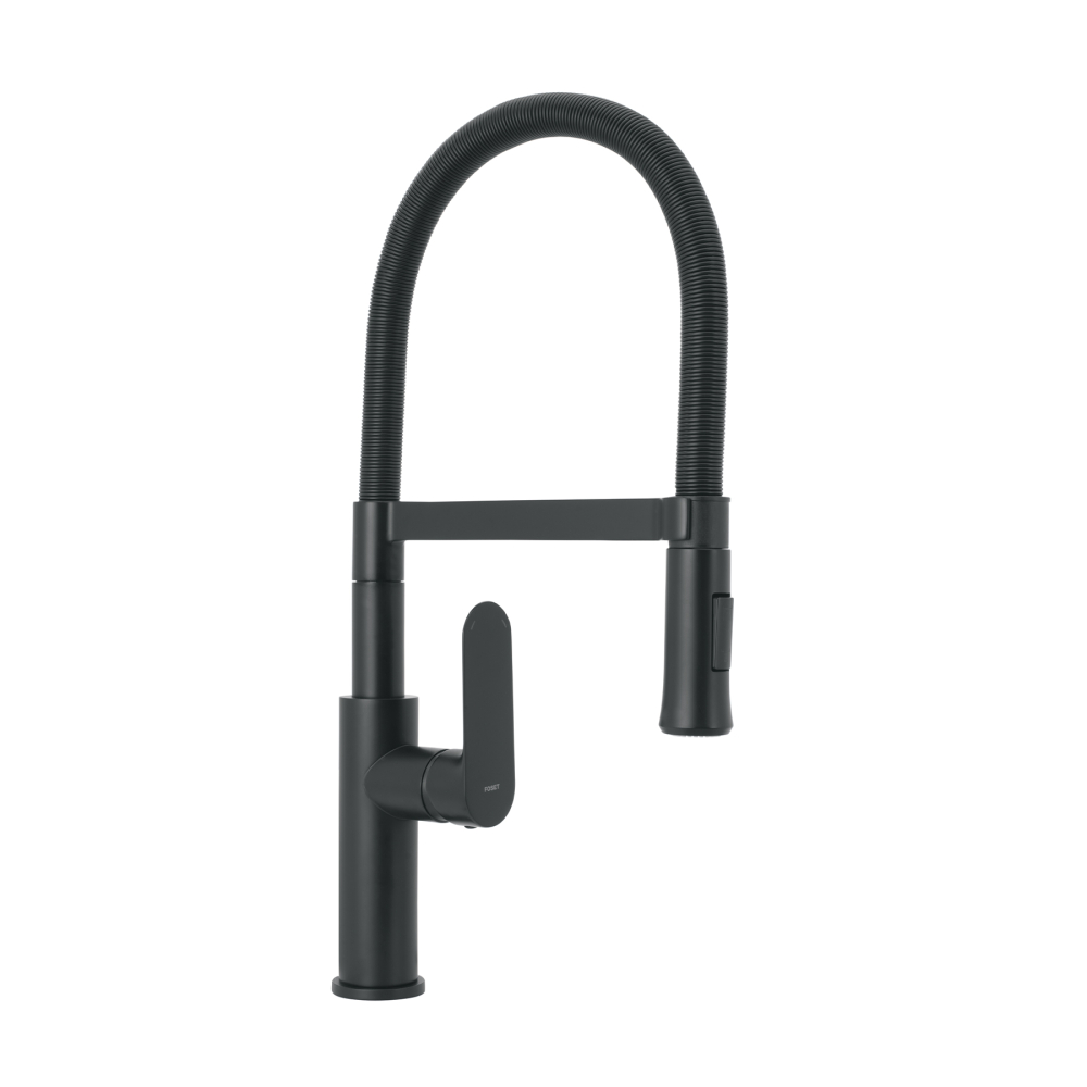 Monomando nariz flexible para fregadero, negro,FOSET RIVIERA RIM-84M