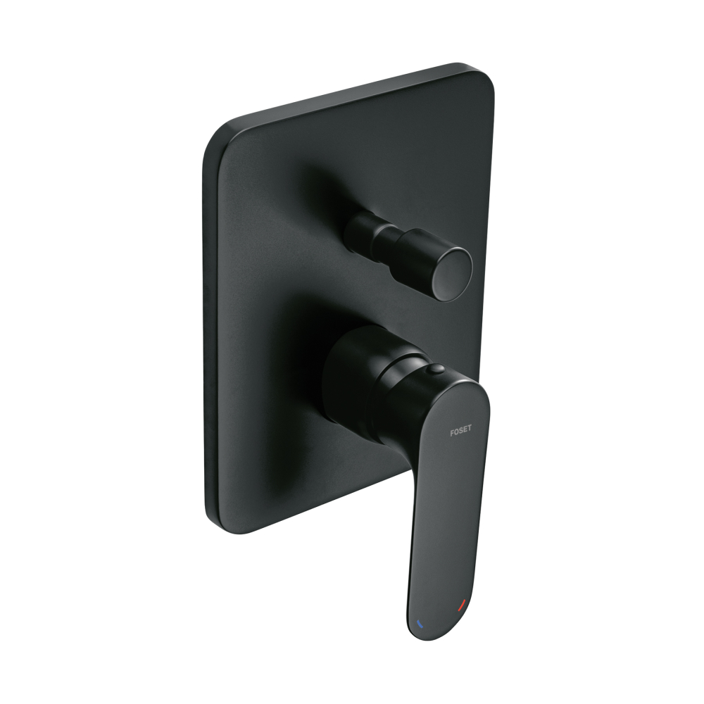Monomando para regadera con desviador, negro, FOSET RIVIERA RIM-72M