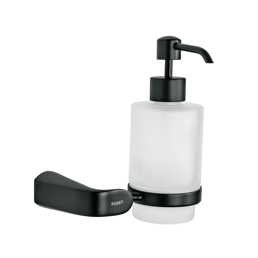Dispensador de jabón a pared, negro, FOSET RIVIERA RIA-75M