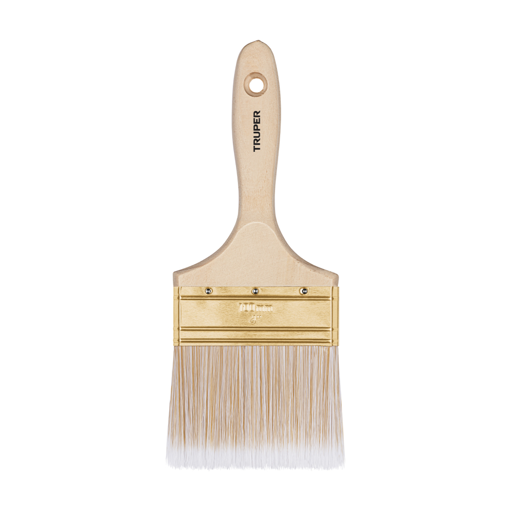 Brocha cerdas sintéticas 4' corte recto, mango de madera BRT-4S