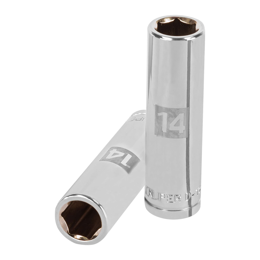 Dado largo de 14 mm, 6 puntas, cuadro 1/2', TRUPER D-1214-ML