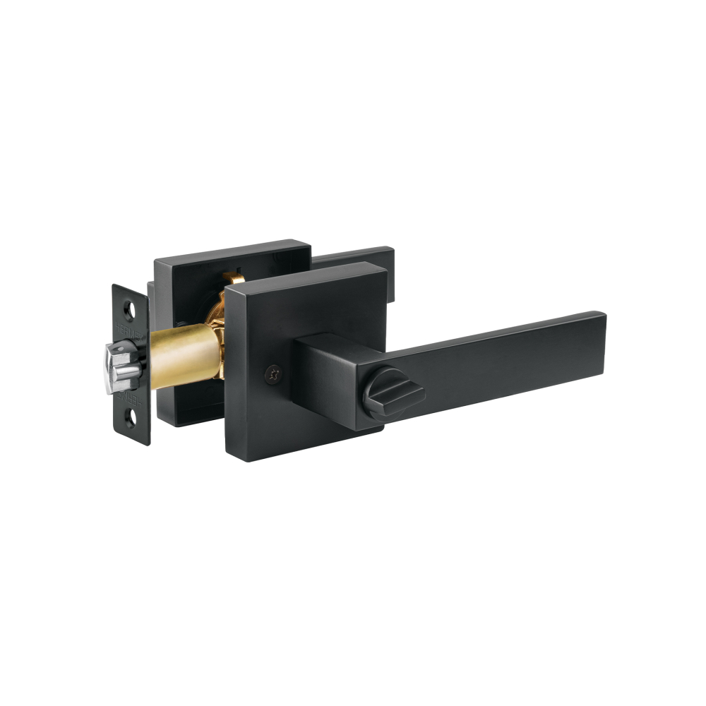 Cerradura manija 'Módena' p/recámara, negro mate, HERMEX CEMA-26R