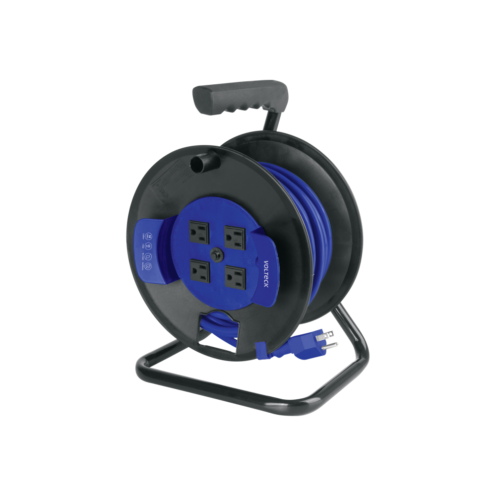 Extensión reforzada aterrizada, 15 m en carrete, calibre 16 ERA-15X16C