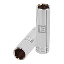 Dado largo de 16 mm, 6 puntas, cuadro 1/2', TRUPER D-1216-ML