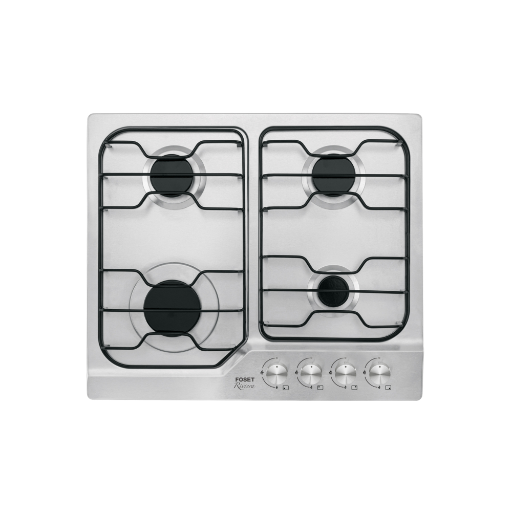 Parrilla gas empotrar 58.5 cm, 4 quemadores, esmalte, FOSET PAE-4F