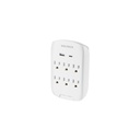 Multicontacto de pared, 800 Joules, 6 contactos y 2 USB A+C MUL-682U