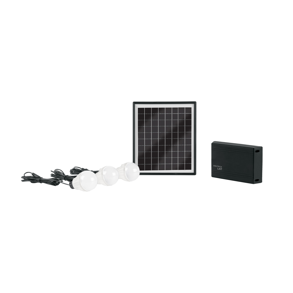 Sistema de iluminación solar 6 W, con 3 focos 3.7 V, VOLTECK SIS-306L