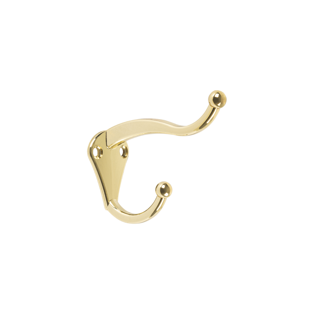Gancho tipo perchero sombrero y abrigo, 4cm, latón brillante PEPU-31