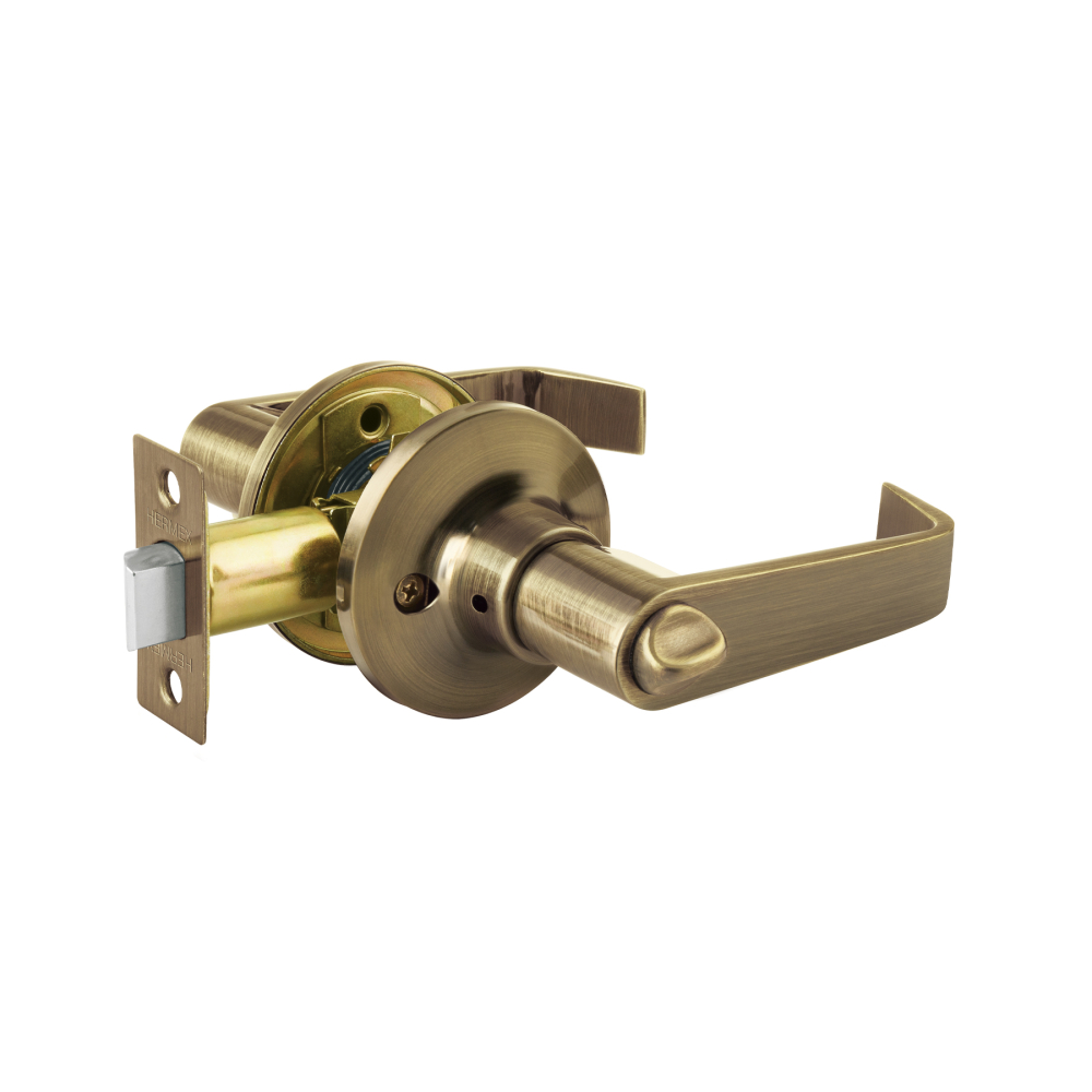 Cerradura manija 'Siena' p/baño, latón antiguo, HERMEX CEMA-12B