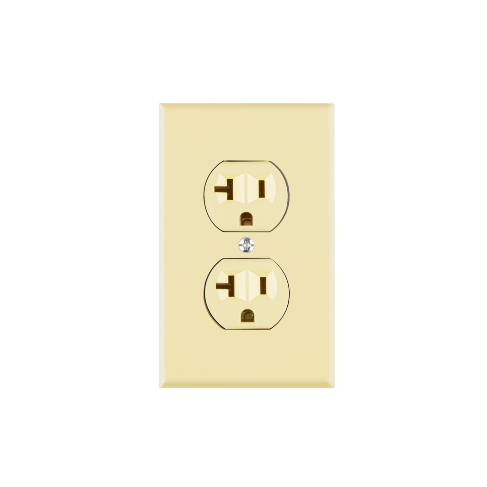 Placa armada contacto dúplex,2 polos, línea Standard, marfil PA-CODO-MS