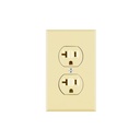 Placa armada contacto dúplex,2 polos, línea Standard, marfil PA-CODO-MS