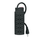 Multicontacto de uso rudo con 10 entradas, negro, VOLTECK MUL-10N