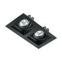 Luminario empotrable con 2 spots dirigibles, negro, VOLTECK EMP-721S