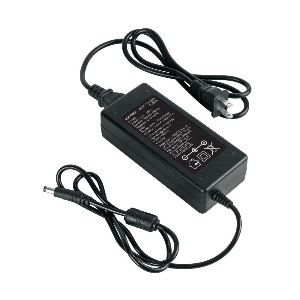 Fuente de Alimentación 12V 5A para CCTV, Volteck CTV-125FA