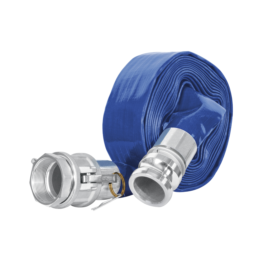 Rollo de manguera plana 2' x 7.5m de descarga con conexiones M27DC