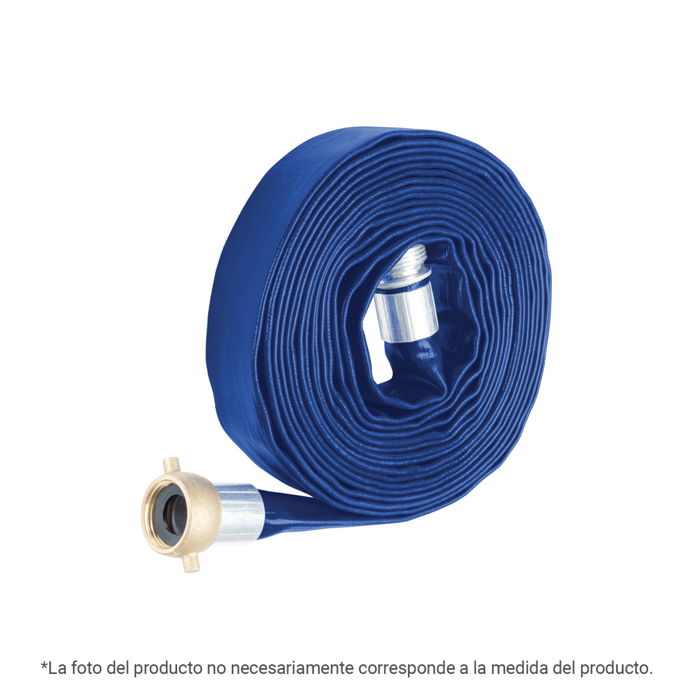 Rollo de manguera plana 3' x 7.5m de descarga con conexiones M37DC