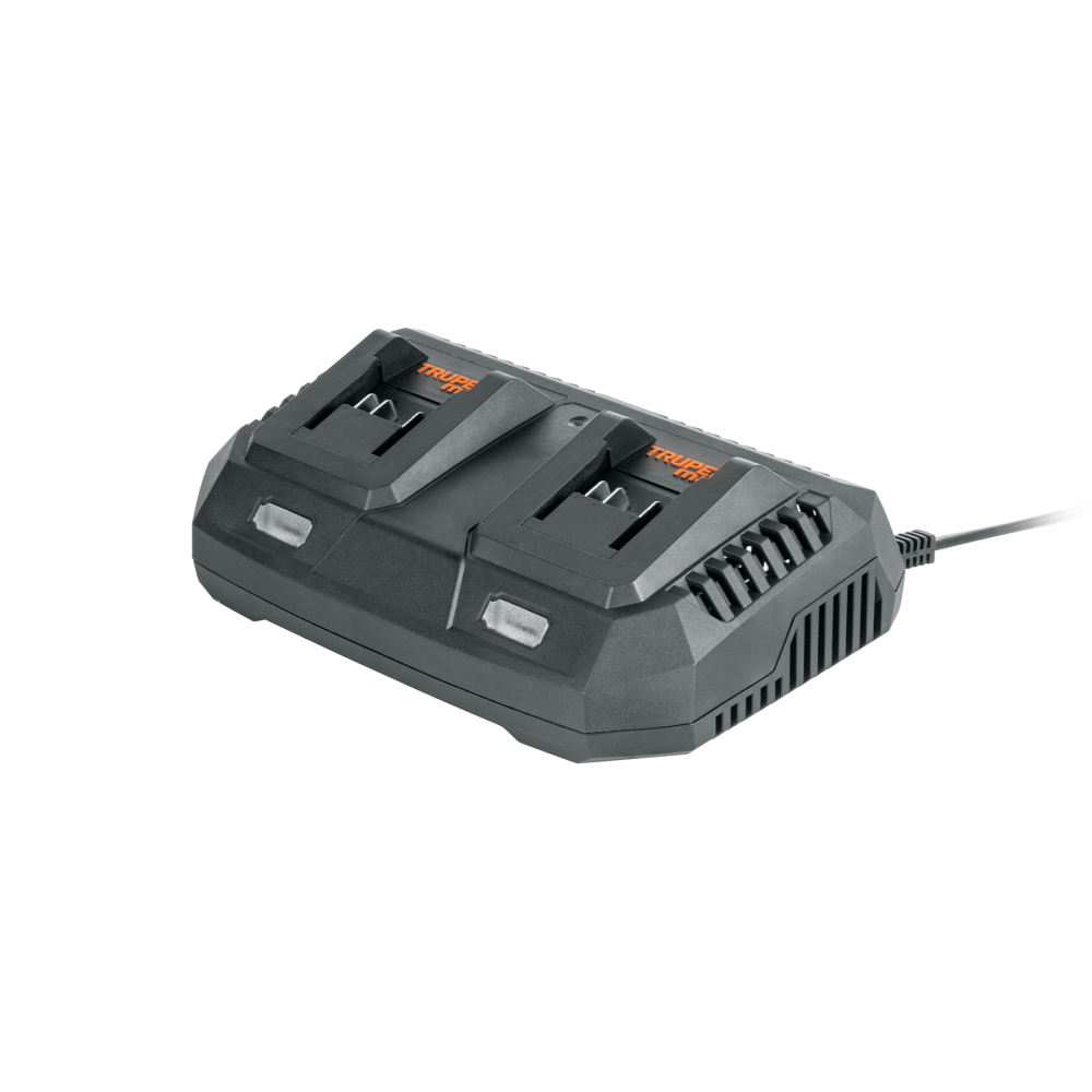 Cargador dual de baterías 20V, enchufe tipo C, TRUPER MAX MAX-CA2-2