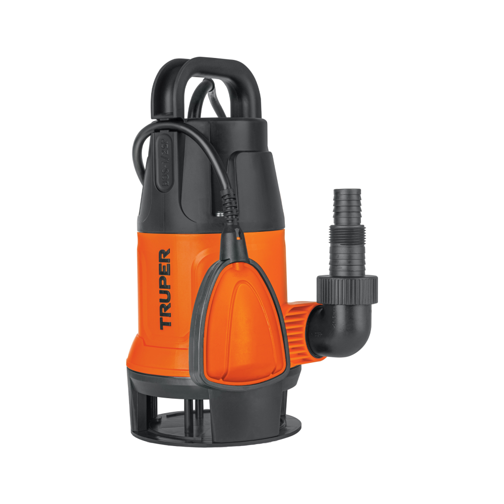 Bomba sumergible plástica, 1/2 HP para agua sucia, TRUPER BOS-1/2SP