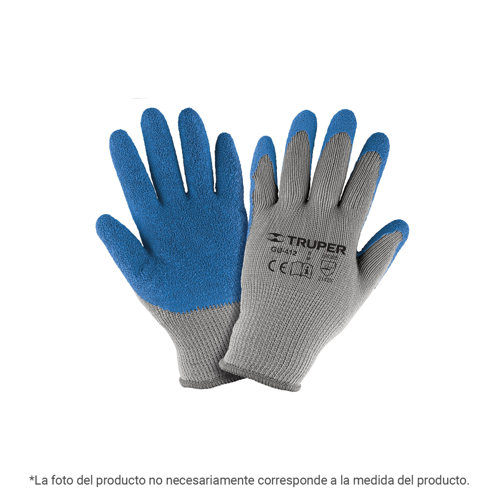 Guantes de poliéster recubiertos de látex, XG, TRUPER GU-414