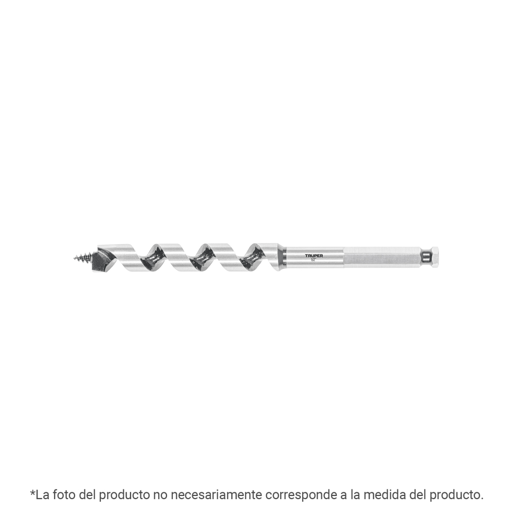 Broca auger tipo berbiquí 3/8' X 6', TRUPER BAB-3/8X6