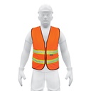 Chaleco de seguridad naranja alta visibilidad con cierre CHS-600N