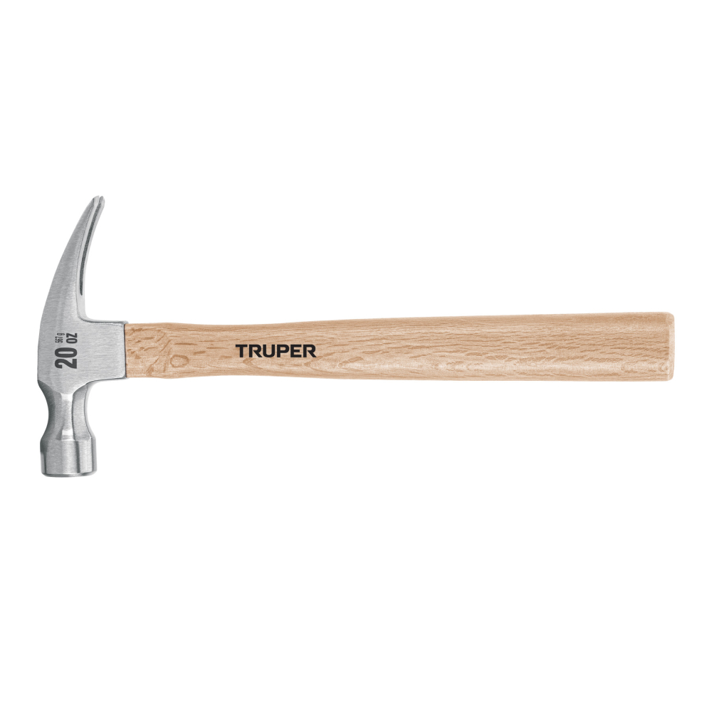 Martillo pulido, 20 oz, uña recta, mango madera, TRUPER 2020-03-01 00:00:00