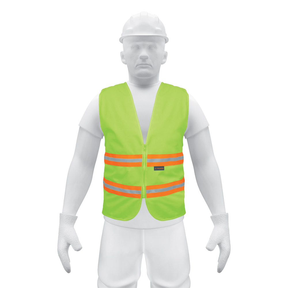 Chaleco de seguridad verde alta visibilidad con cierre CHS-600V